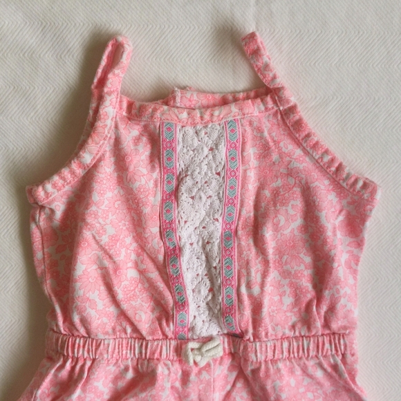 carter's boho pink floral romper playsuit 3 months baby girl - Picture 2 of 5